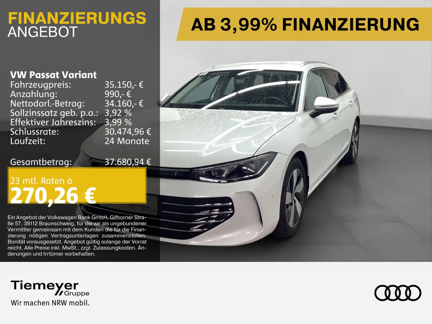 Volkswagen Passat Variant 2.0 TDI DSG ELEGANCE AHK IQ.LIGHT Weiß - 1