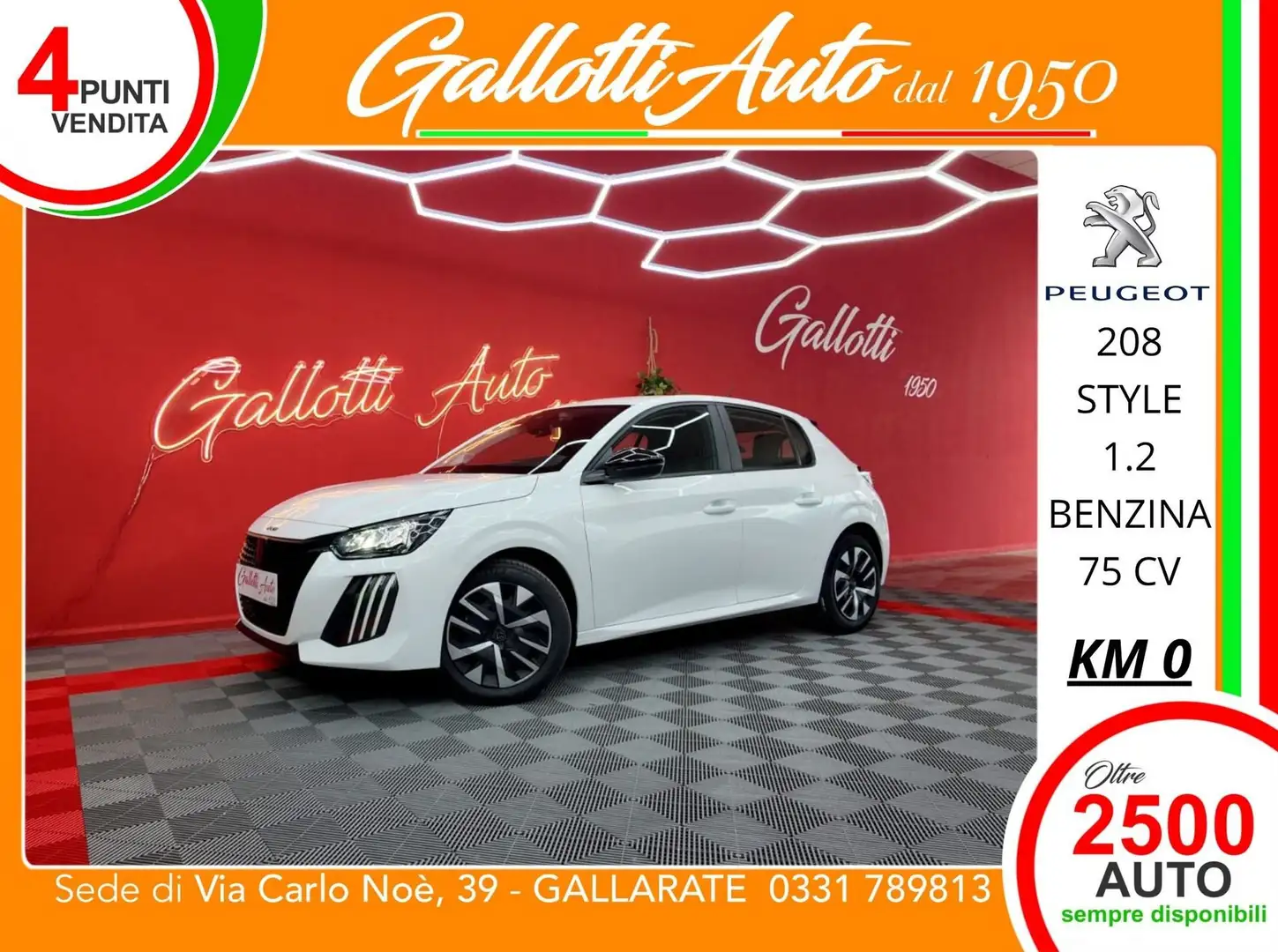 Peugeot 208 PureTech 75 S&S Style-NESSUN OBBL. FIN. Bianco - 1