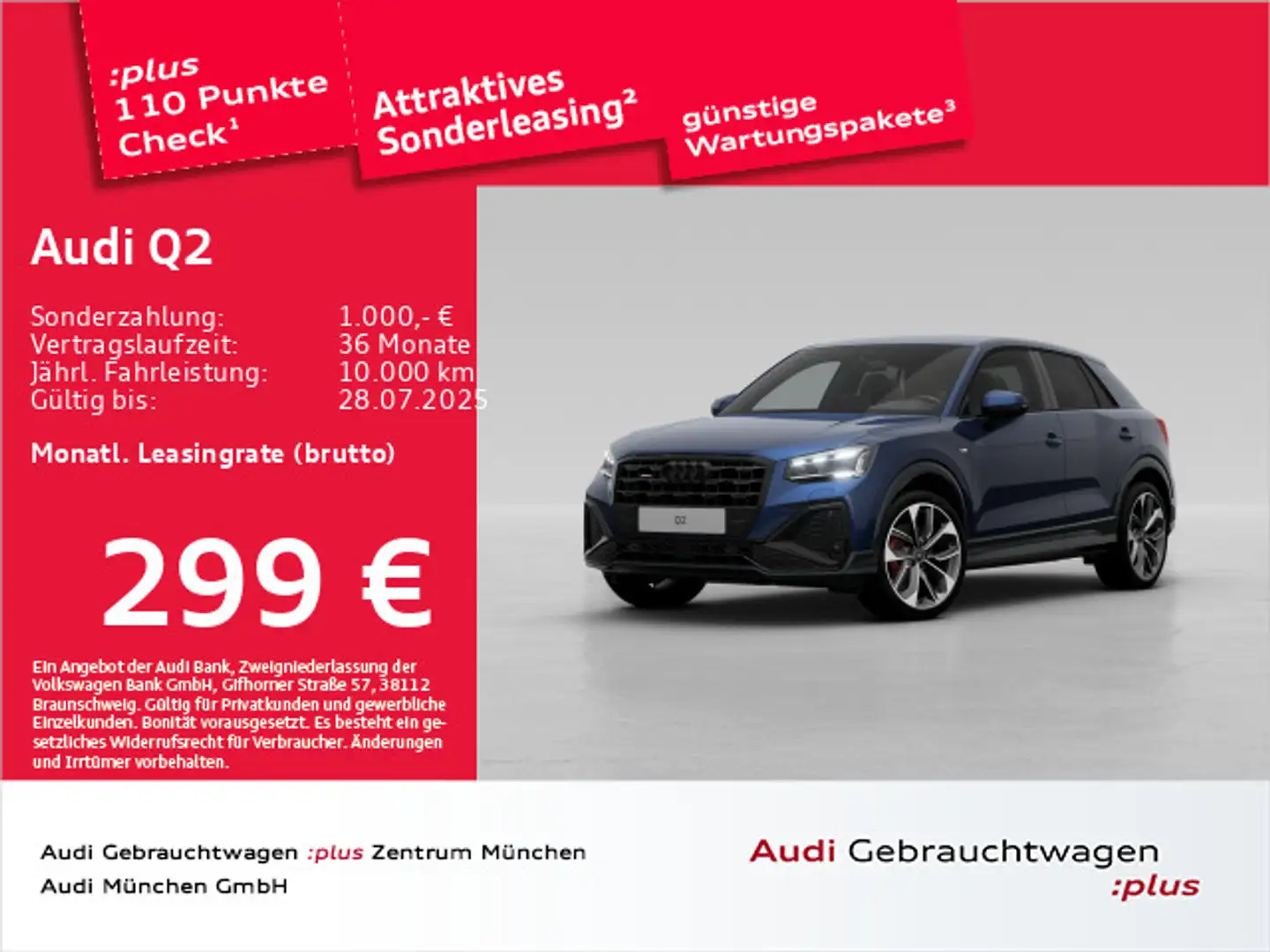 Audi Q2 40 TFSI qu. S tronic S line AHK/Matrix/SONOS Blau - 1