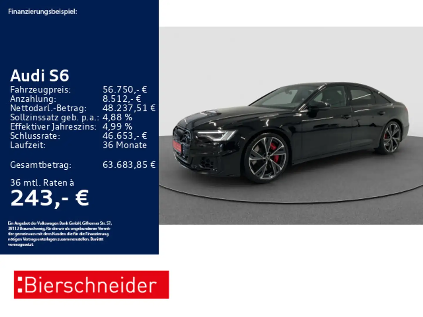 Audi S6 Lim TDI qu 21 B&O OPTIKPAKET CAM Schwarz - 1
