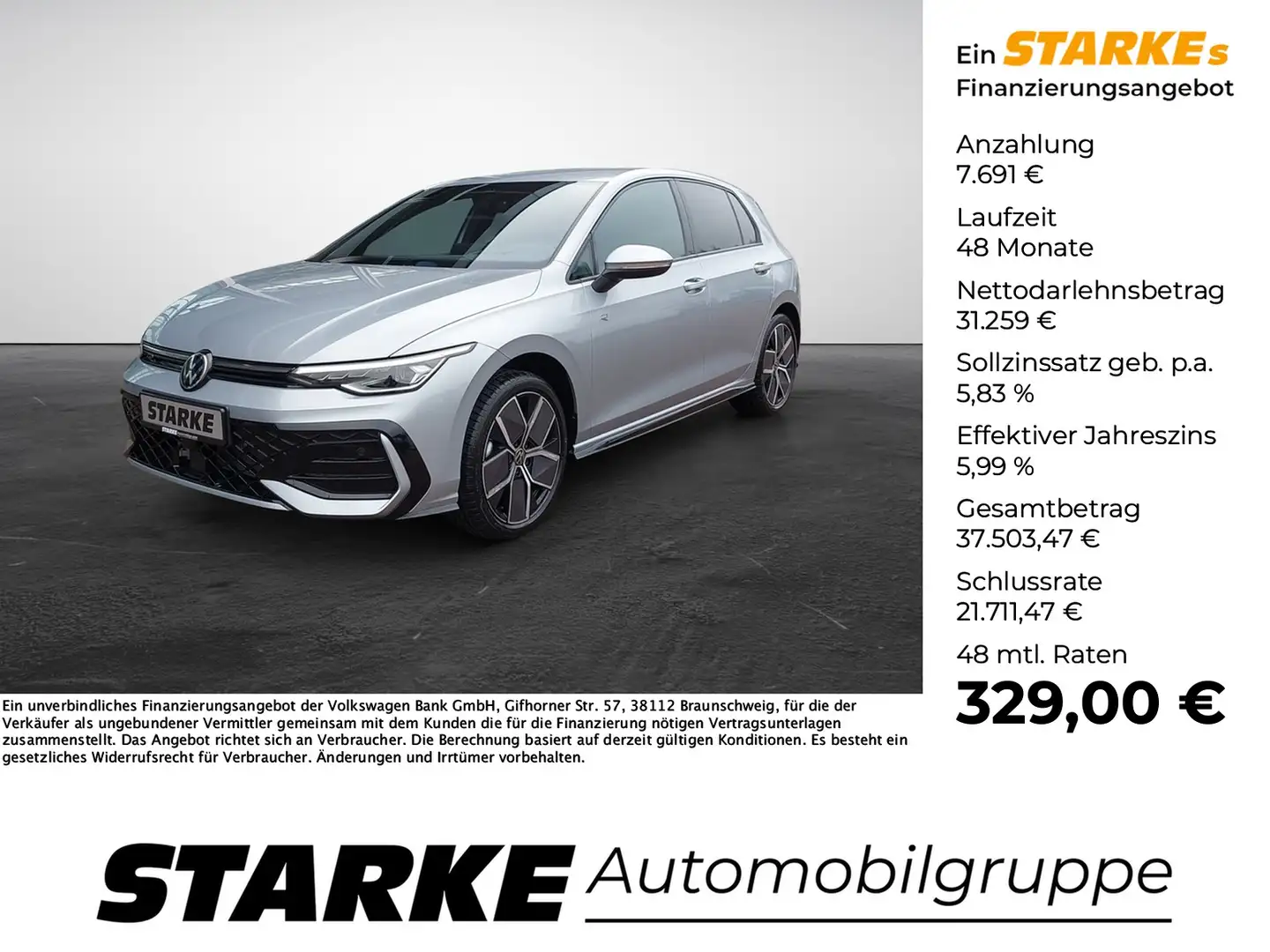Volkswagen Golf 8 1.5 eTSI DSG R-Line Silber - 1