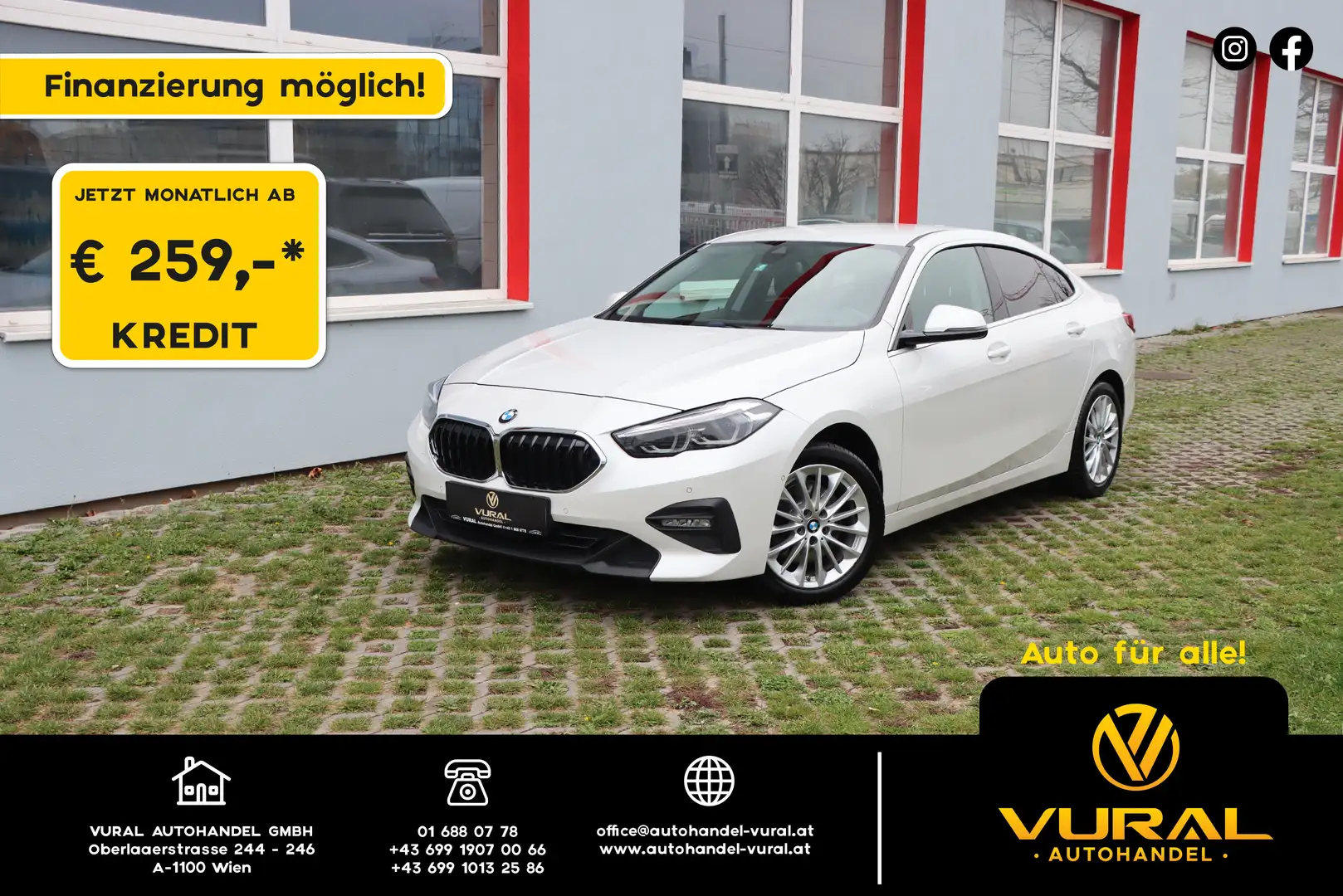 BMW 218 218d Gran Coupe Aut. | Head-UP | LED | ACC |NAVI| Wit - 1