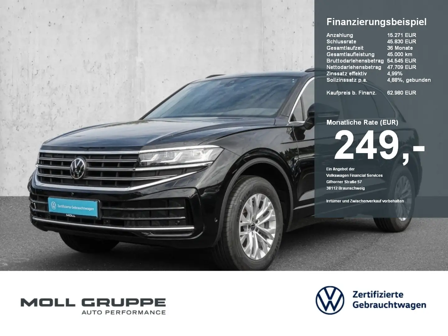 Volkswagen Touareg 3.0TDI Elegance LUFTFED NAVI LEDER Schwarz - 1