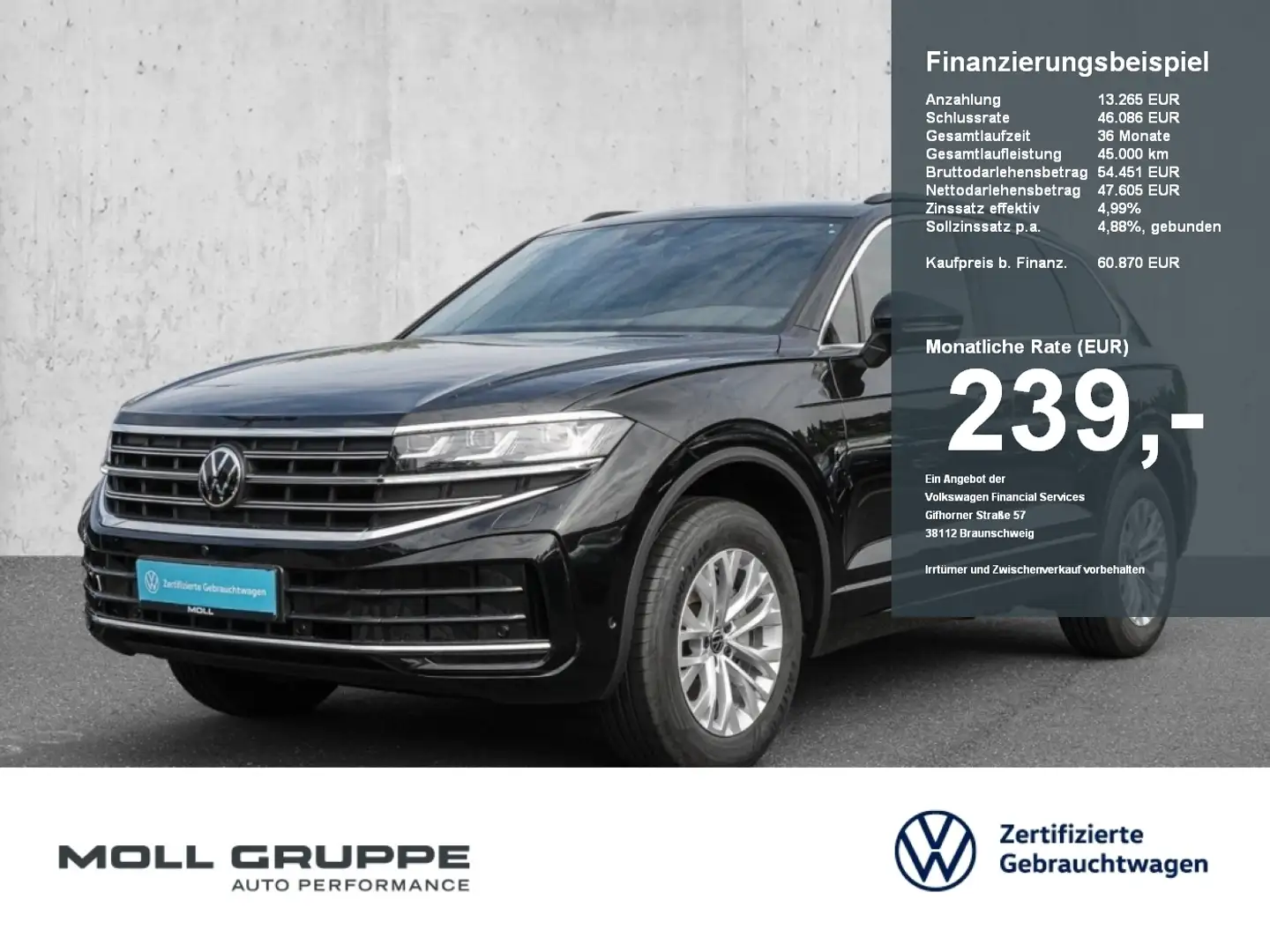 Volkswagen Touareg 3.0TDI Elegance LUFTFED NAVI LEDER Schwarz - 1