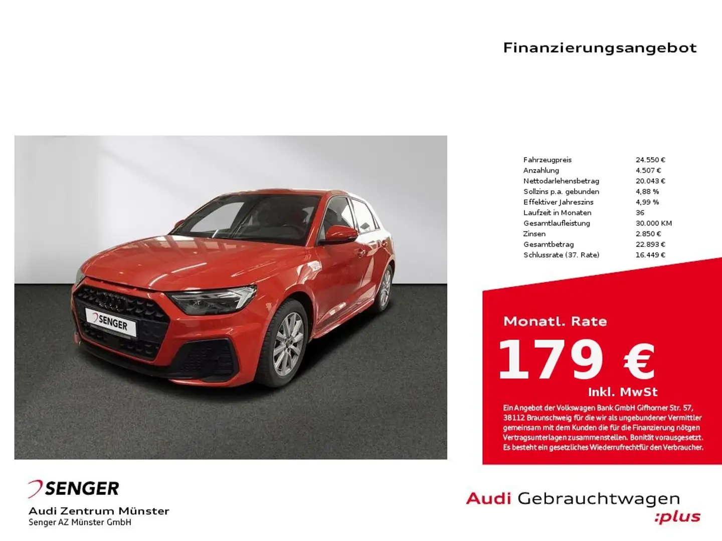 Audi A1 Sportback 35 TFSI S line Kamera Navi LED Rot - 1