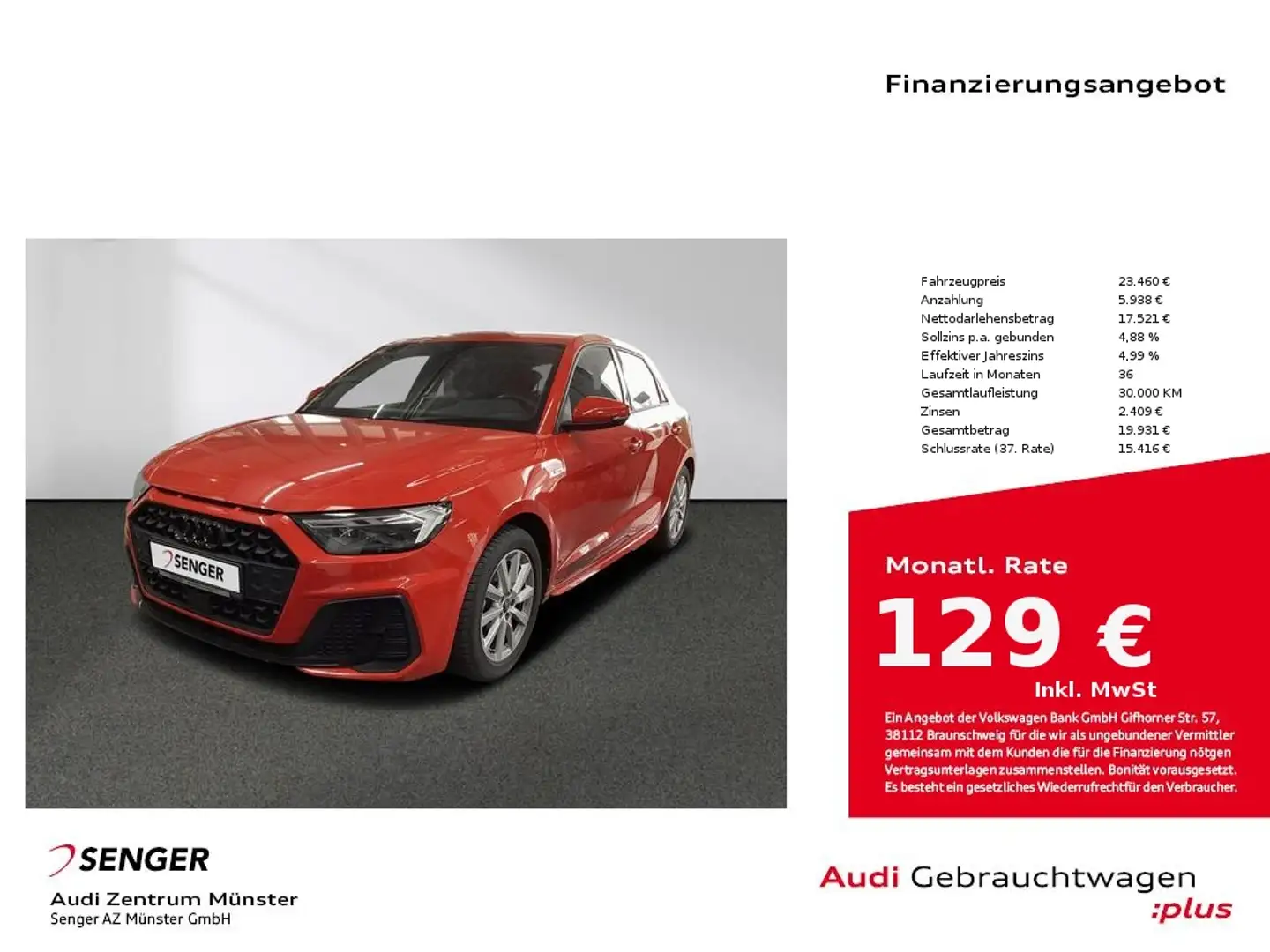 Audi A1 Sportback 35 TFSI S line Kamera Navi LED Roşu - 1