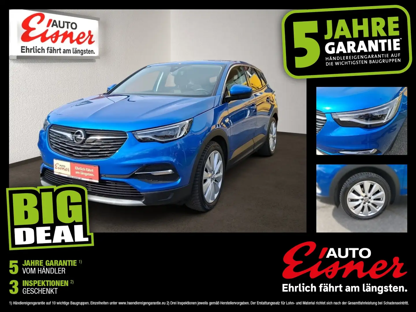 Opel Grandland HYBRID 1.6 TURBO Allradantrieb Blauw - 1