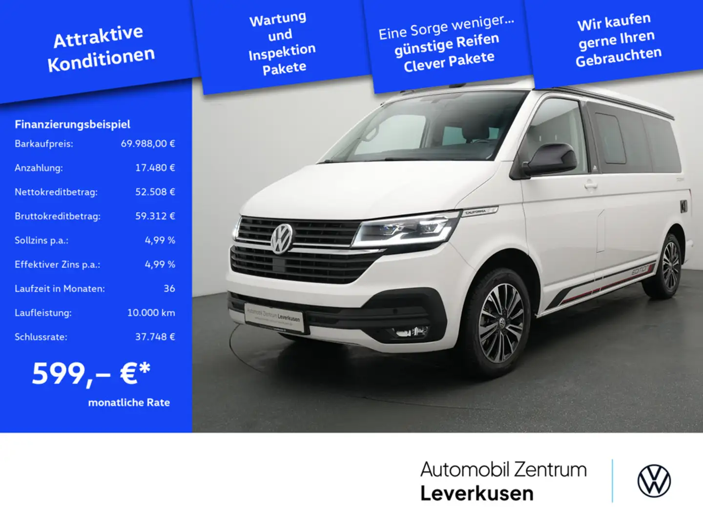 Volkswagen T6.1 California Ocean Last Edition STANDHZ AH Weiß - 1