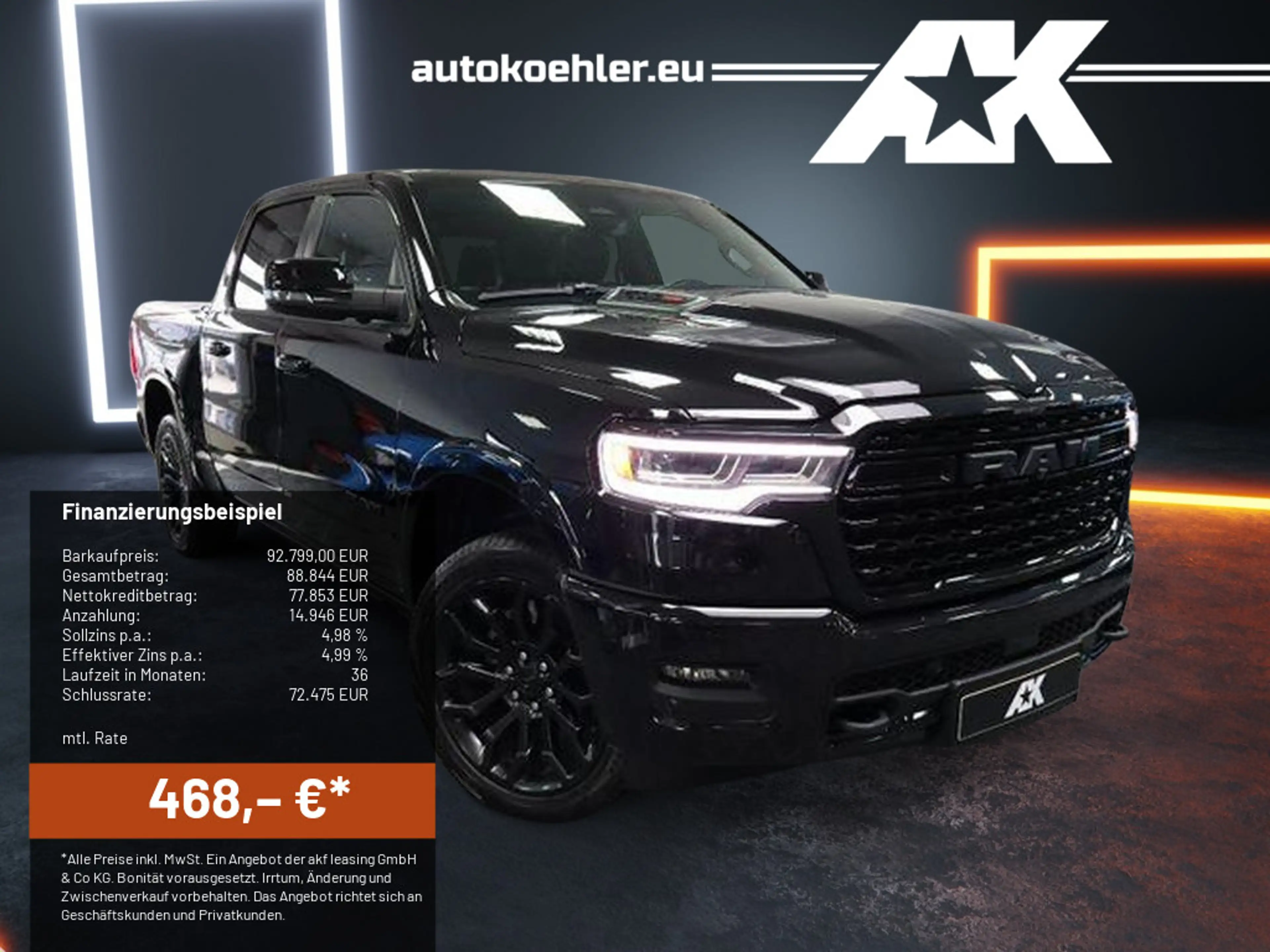 Dodge RAM Limited Night PANO HUD LUFTFEDERUNG NAVI