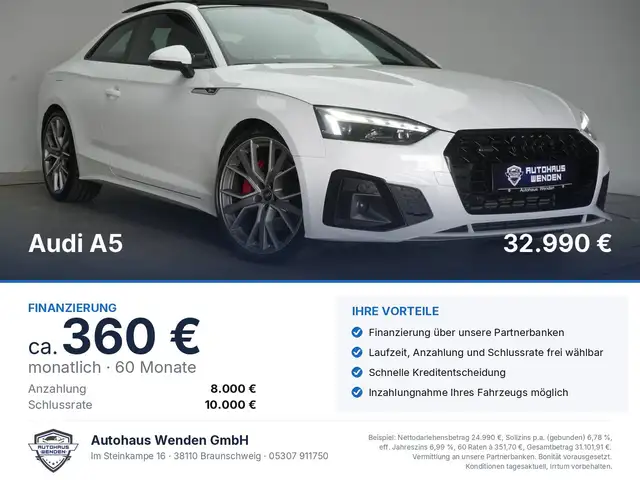 2022 Audi A5 in White for sale