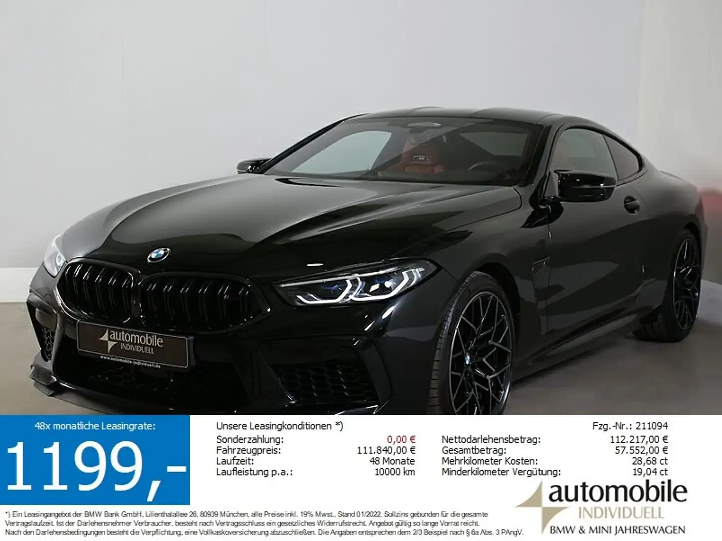 BMW M8 Competition Coupé xDr. NP 191180.-! ACC Park+ Schwarz - 1