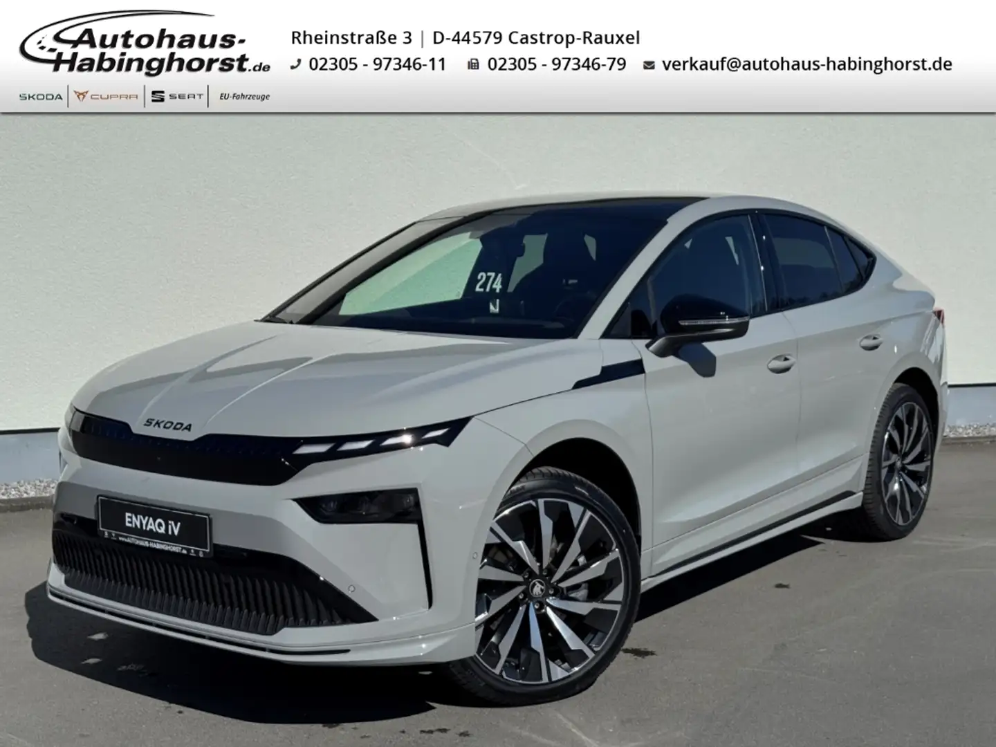 Skoda Enyaq Coupe 85 - 82kWh Sportline -NEUES MODELL- AHK Head Grigio - 1