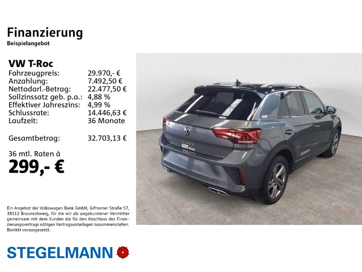 Volkswagen T-Roc 1.5 TSI DSG R-Line *AHK*Kamera*Navi*LED* Grau - 2