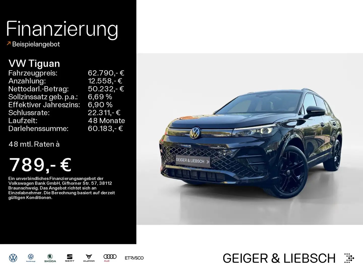 Volkswagen Tiguan R-Line 2.0 TDI 4M DSG PANO*KAMERA*AHK*HEA Schwarz - 1