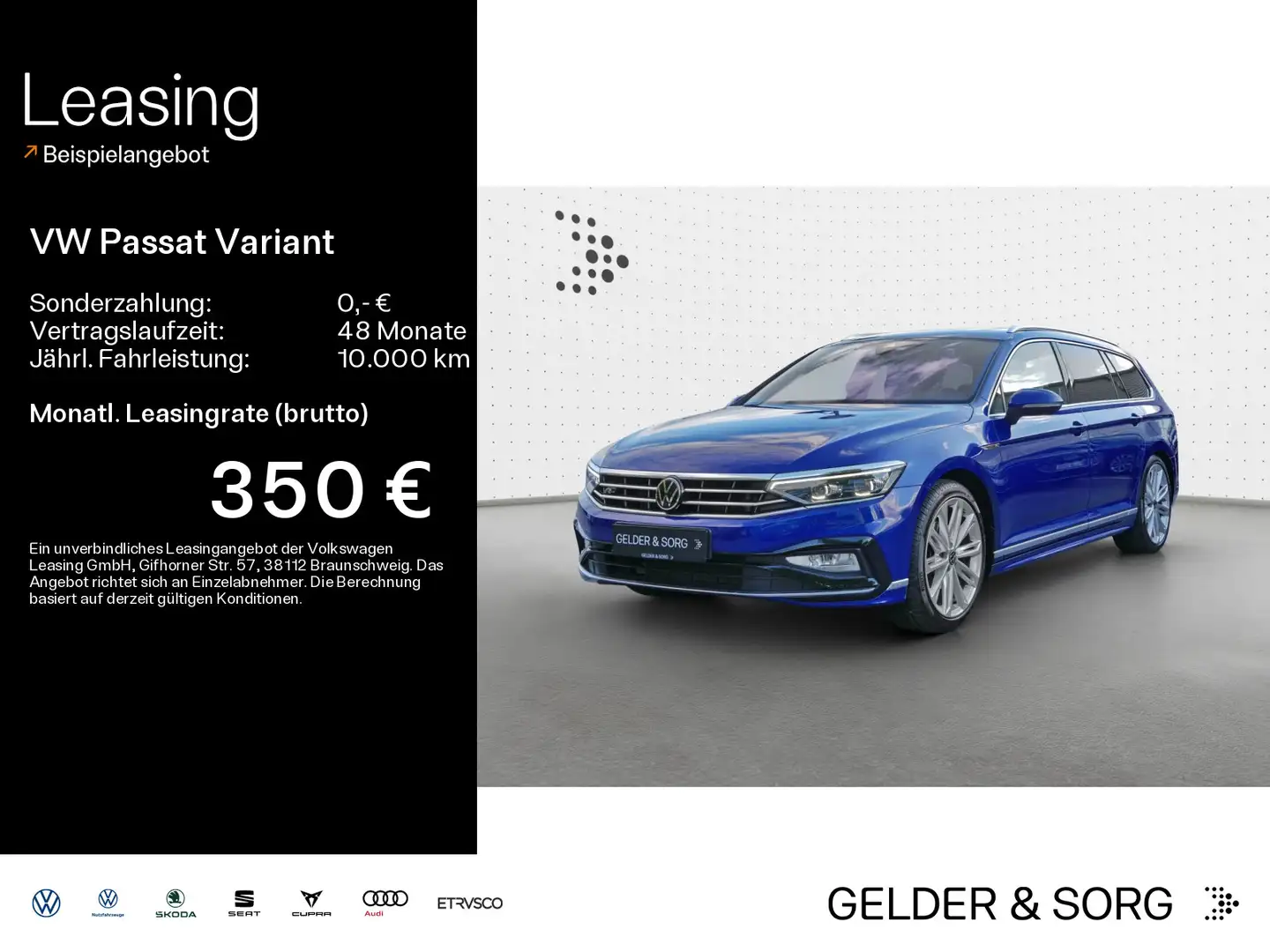 Volkswagen Passat Variant TDI R-Line 19Z*Leder*Pan*H&K*Stan Blau - 1