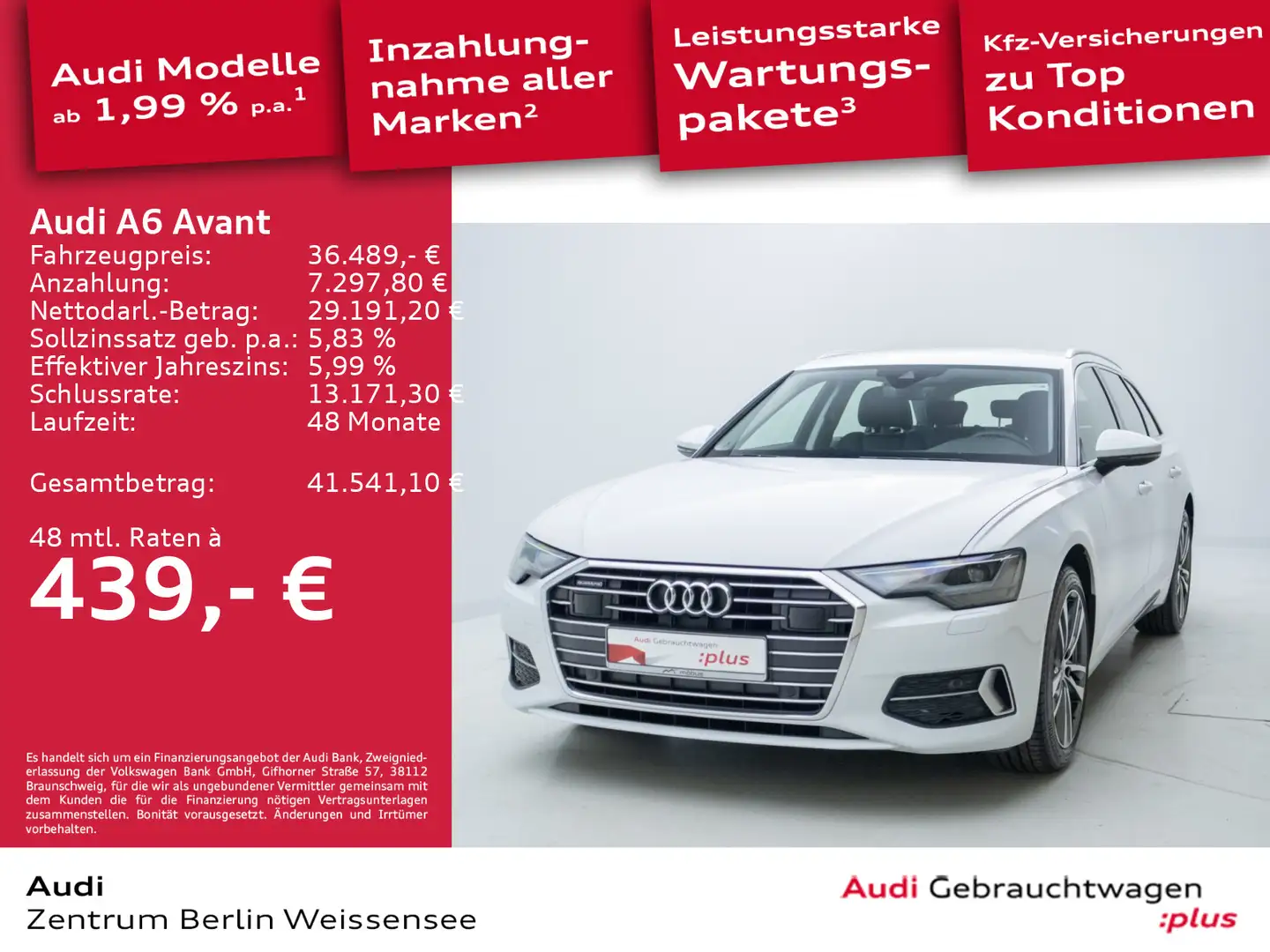 Audi A6 45 TDI S-TRO*QUA*LED*NAVI*LEDER*DAB*SHZ Blanc - 1