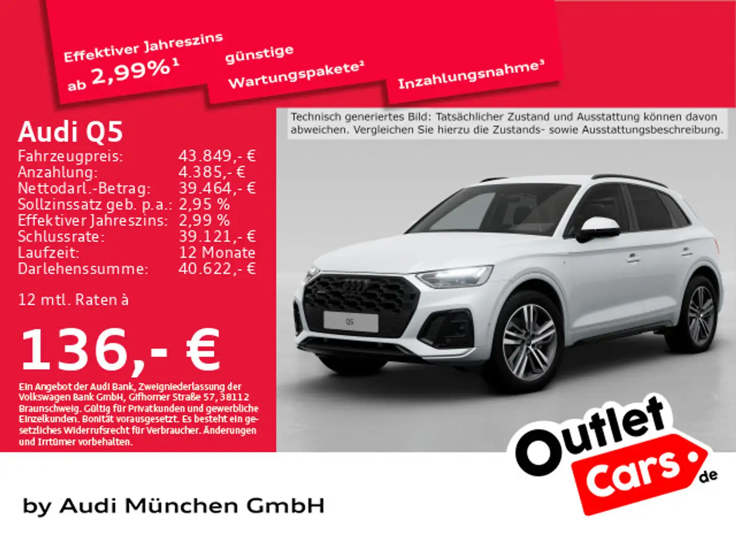 Audi Q5 50 TDI qu. tiptr. S line Virtual+/ACC/Kameras Weiß - 1