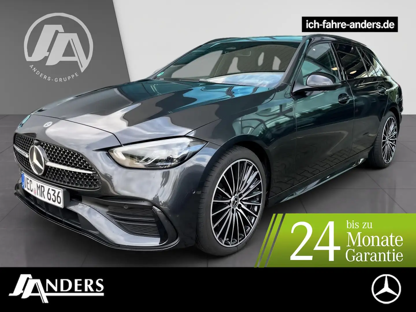 Mercedes-Benz C 220 d T AMG+Pano+Night+AHK+LED+360°Kamera Grigio - 1