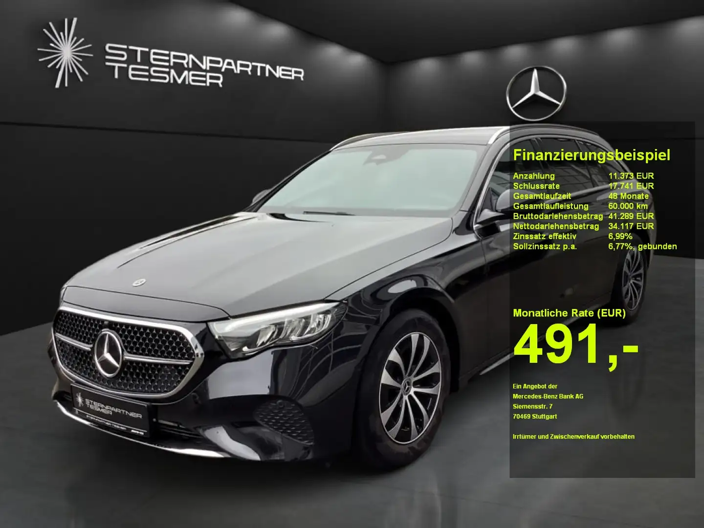 Mercedes-Benz E 220 d T +Avantgarde+StHz+MBUX+Sportausp.+NAVI Negro - 1