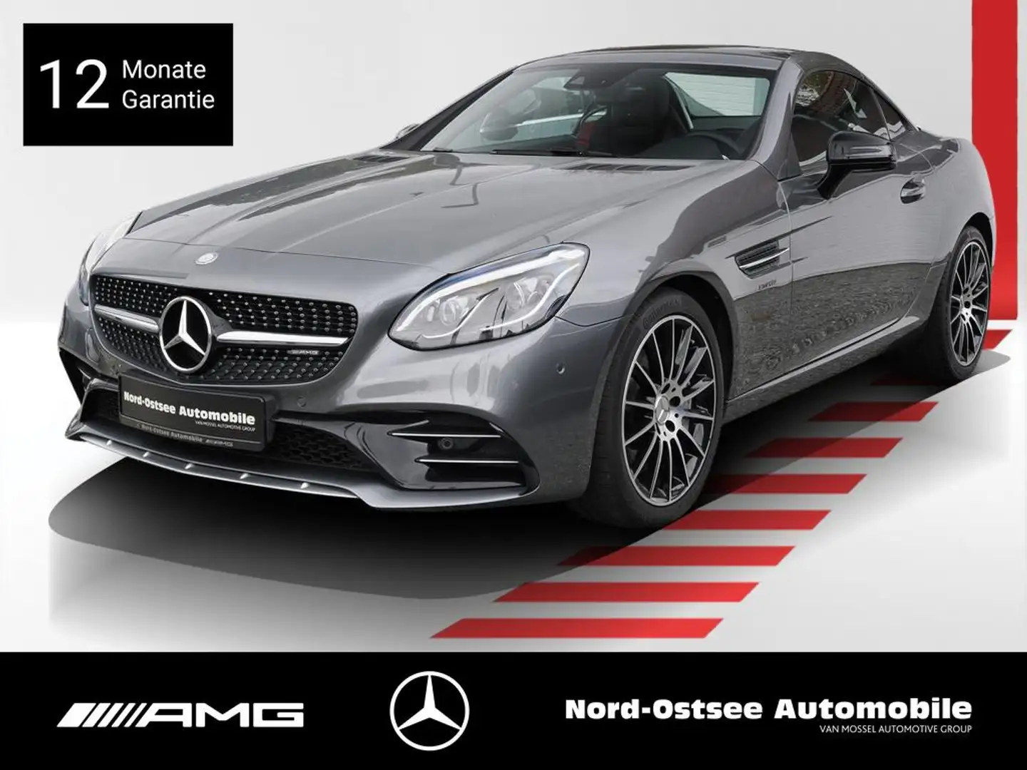 Mercedes-Benz SLC 43 AMG PANO SHZ NAVI PTS TOTWINKEL SPUR Grau - 1
