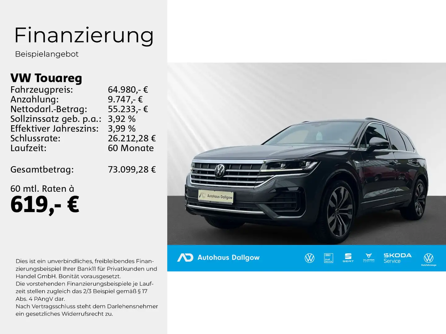 Volkswagen Touareg R-Line 3.0 TDI V6 4-MOT.+Standheiz.+Navi Grau - 2