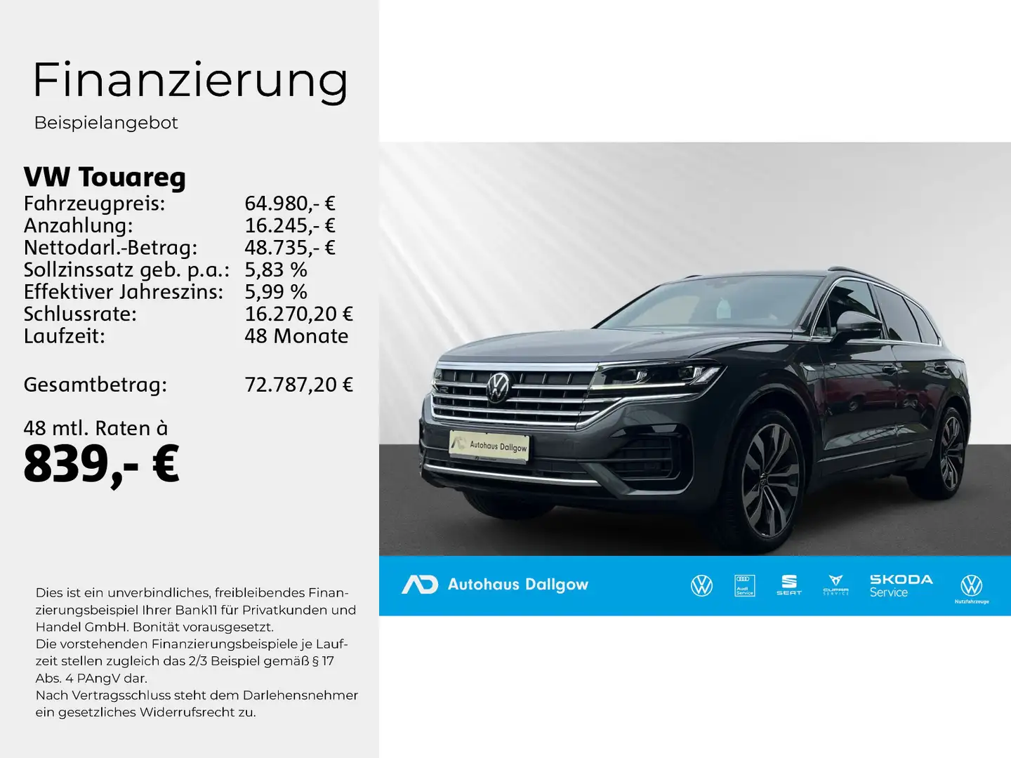 Volkswagen Touareg R-Line 3.0 TDI V6 4-MOT.+Standheiz.+Navi Grau - 2
