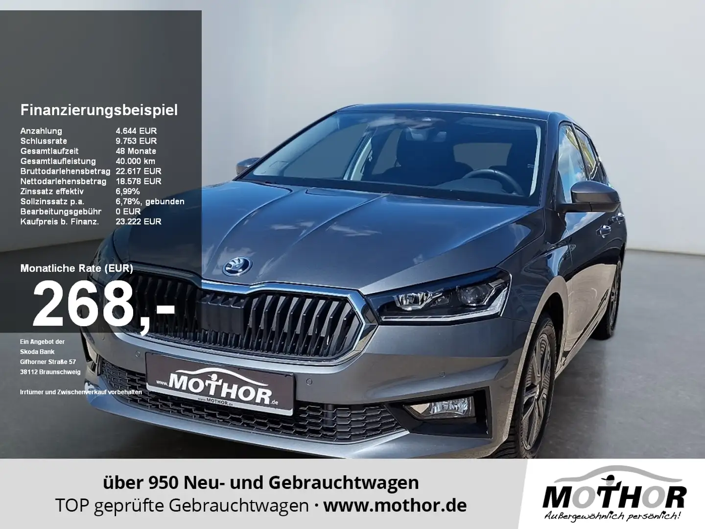 Skoda Fabia Drive 1.0 TSI DSG ACC PDC LM SHZ KeyLess Grau - 1