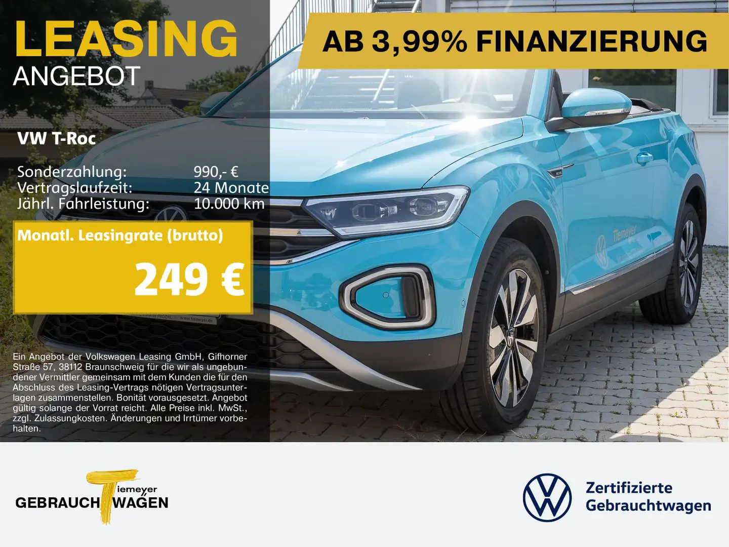Volkswagen T-Roc Cabrio 1.0 TSI MOVE STHZG NAVI LM17 Blau - 1