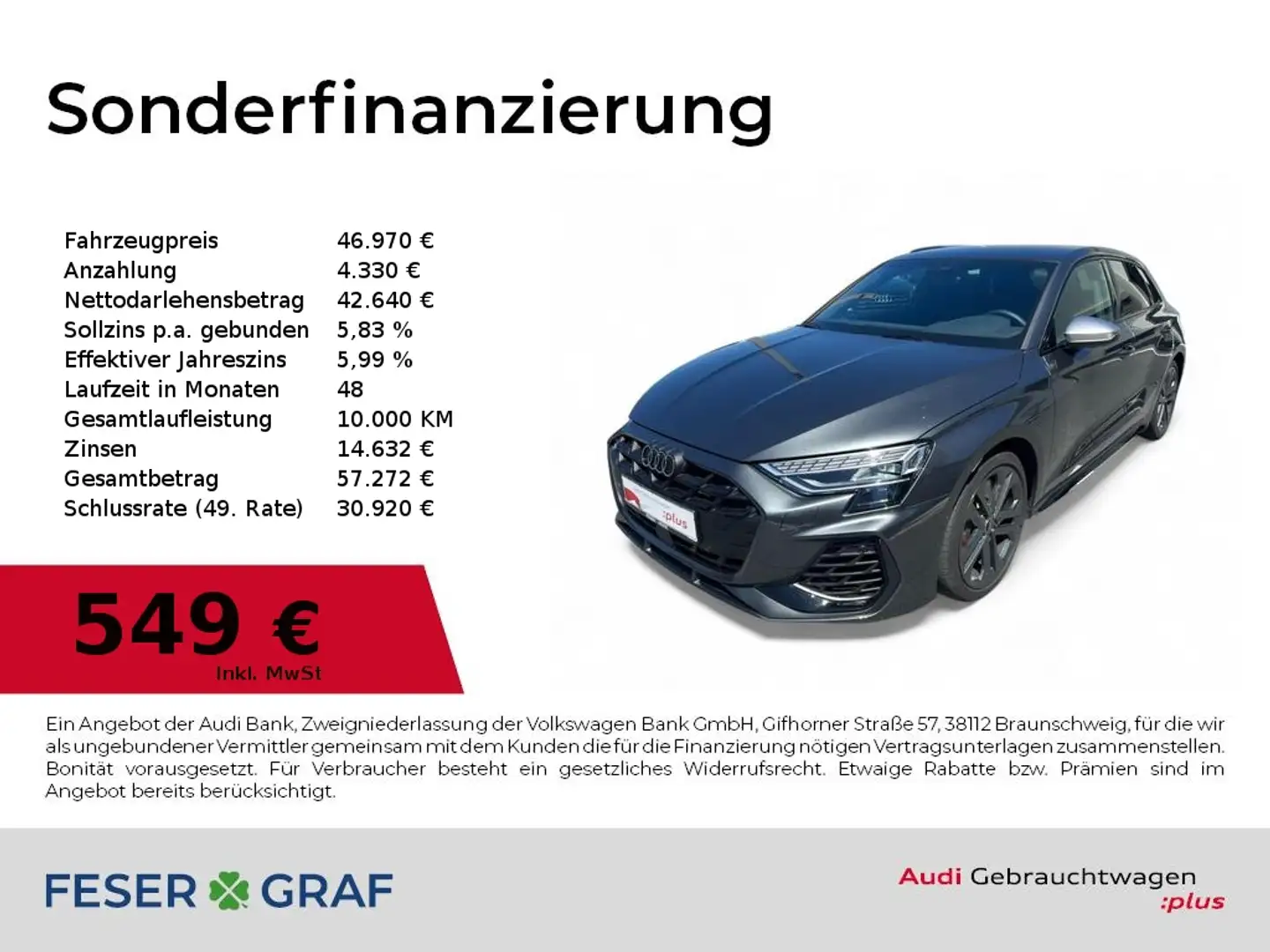 Audi S3 Sportback Akrapovic/SHZ/PDC/CarPlay/SONOS/19 Grau - 1