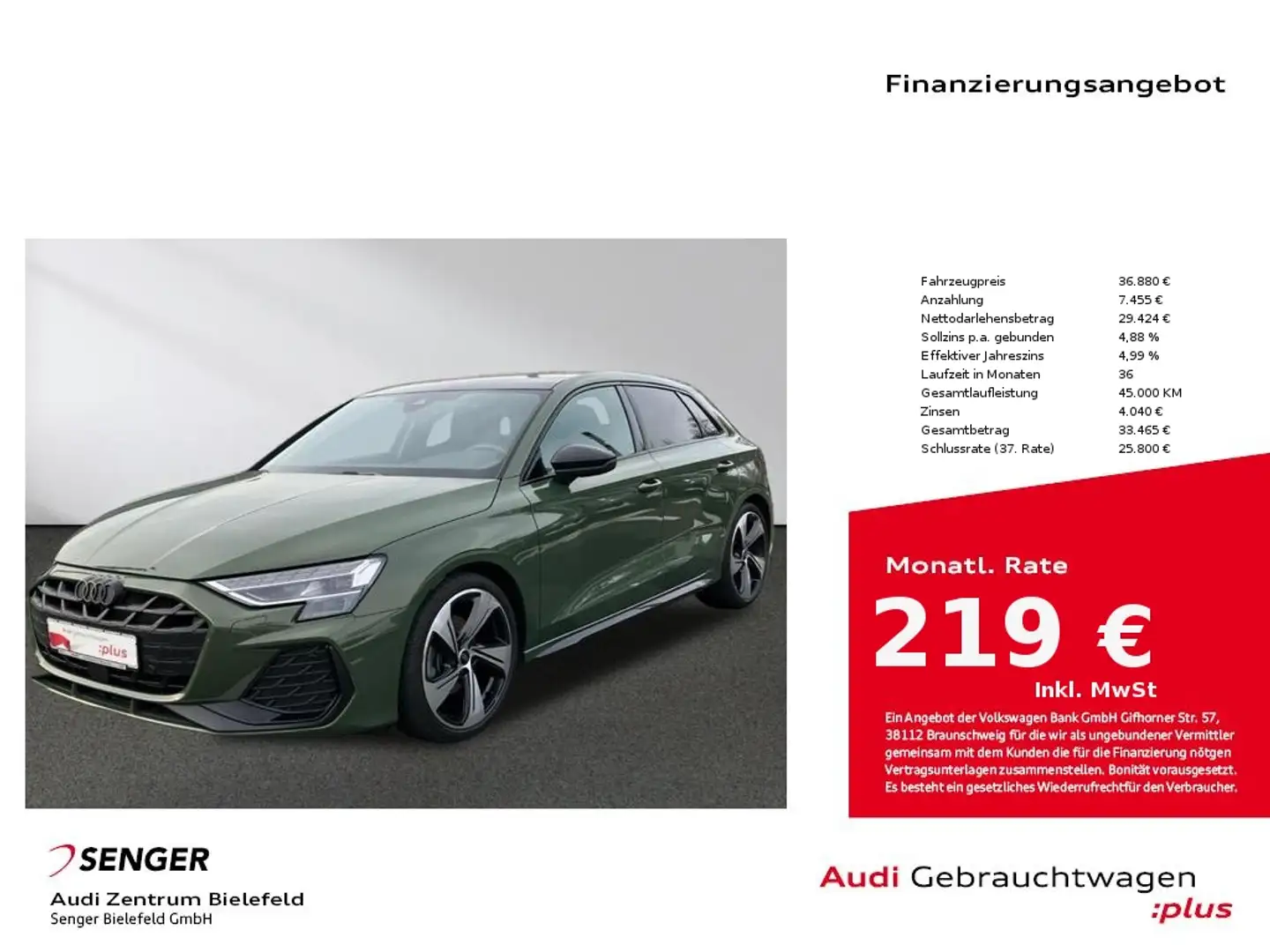 Audi A3 S line 35 TFSI S tronic Matrix Pano Groen - 1