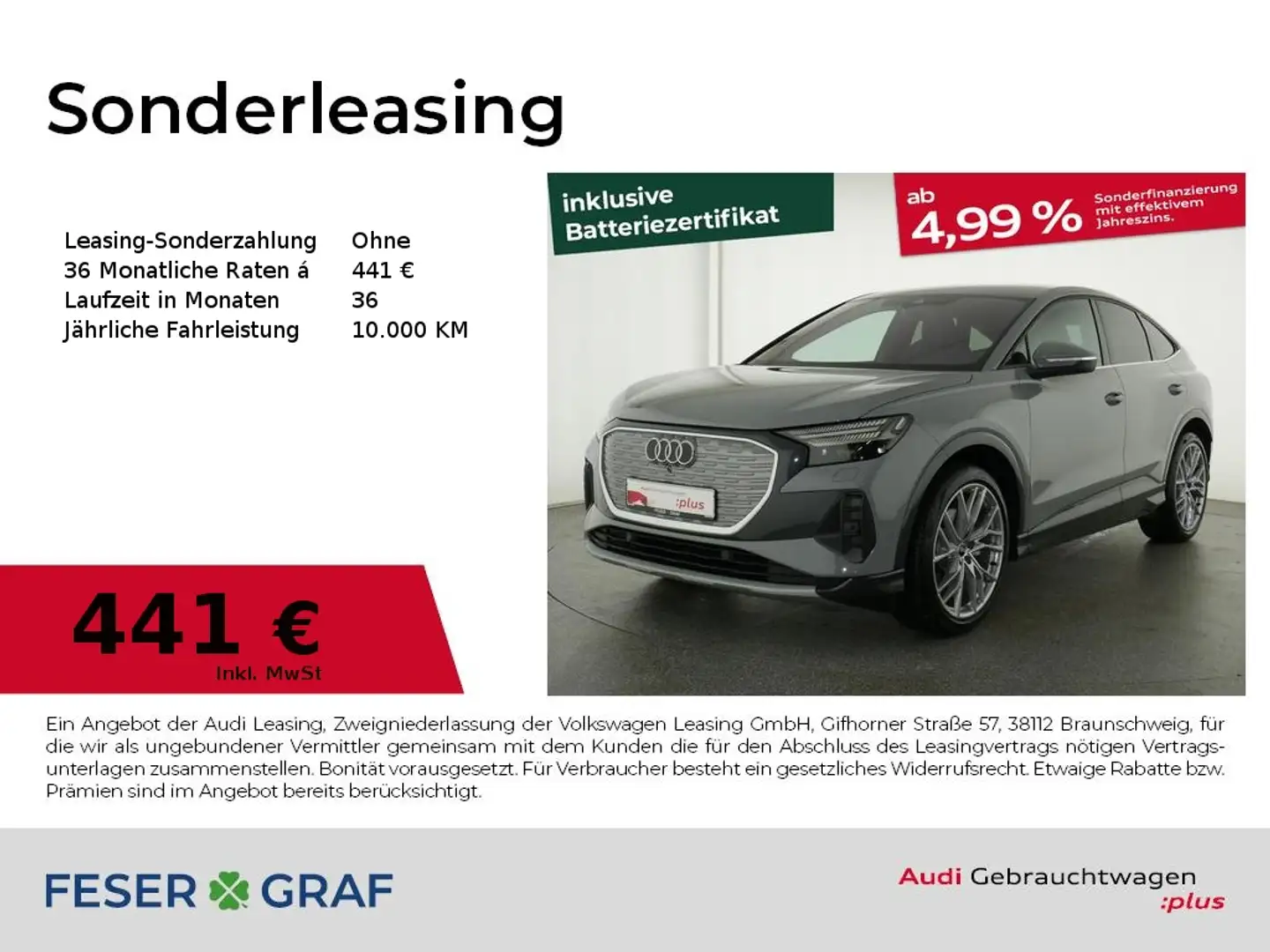 Audi Q4 e-tron Sportback e-tron 35 S line/AHK/Kamera/Matrix/Alu21 Grau - 1