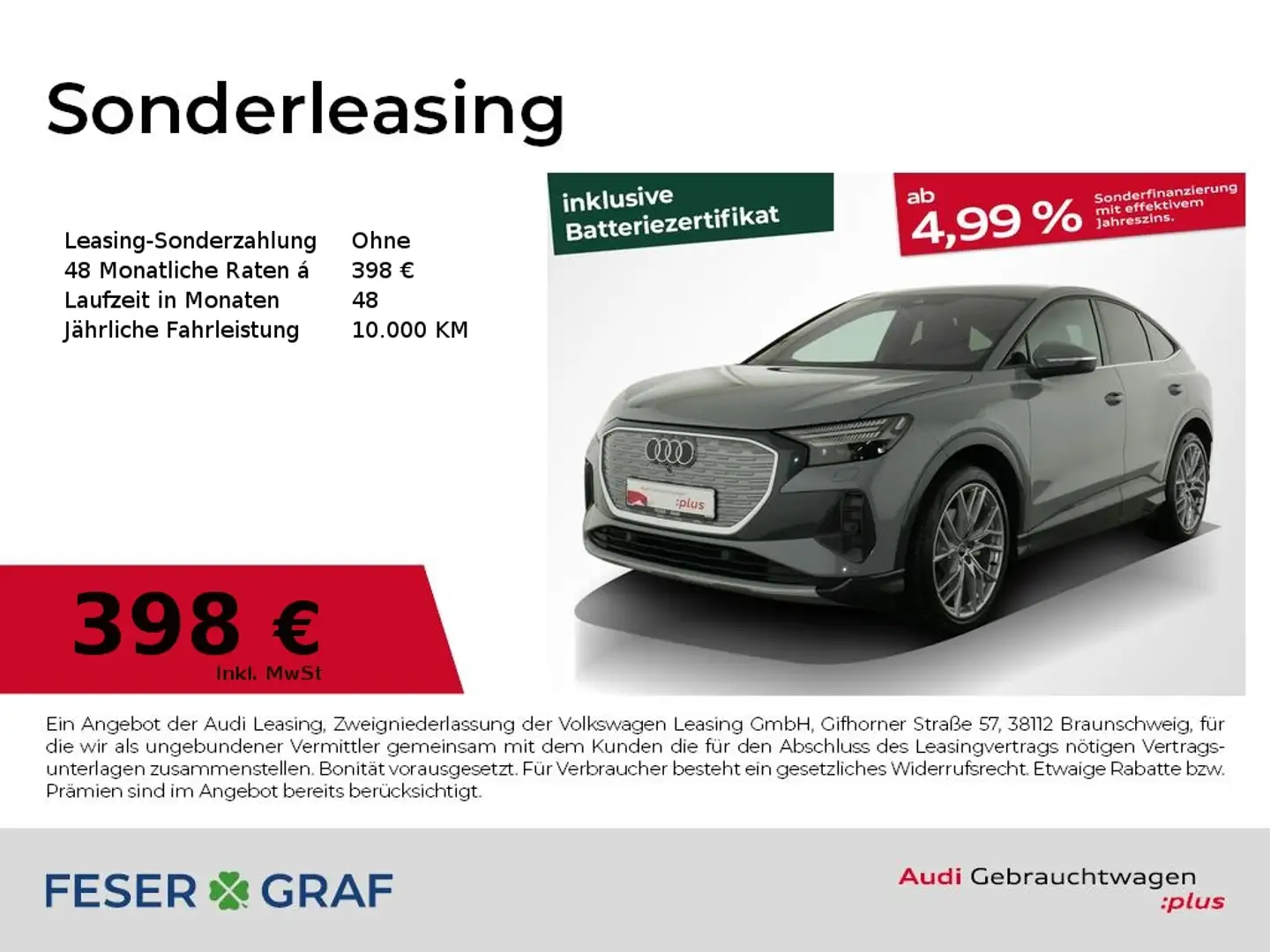 Audi Q4 e-tron Sportback 35 S line/AHK/Kamera/Matrix/Alu21 Grau - 1