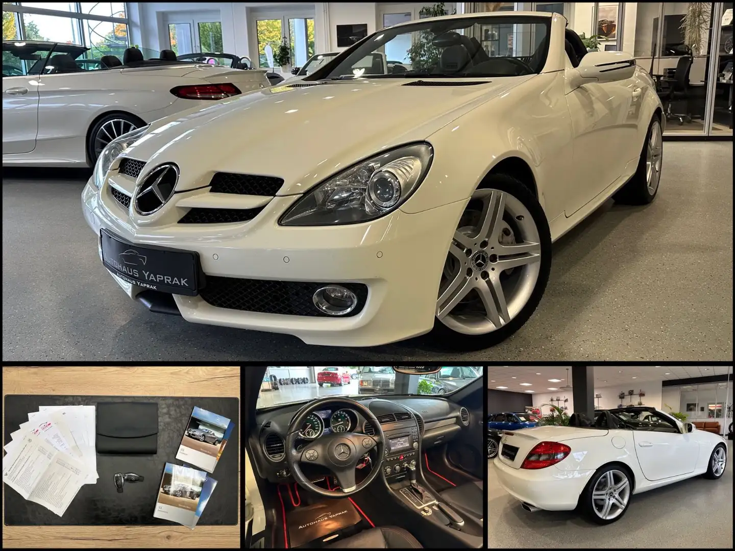 Mercedes-Benz SLK 200 Aut.|SportPaket|H/K|Airscarf|18"|Service Weiß - 1