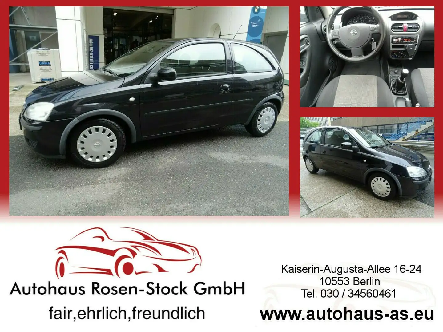Opel Corsa C 1,3 Diesel,Klima,Servo Schwarz - 1