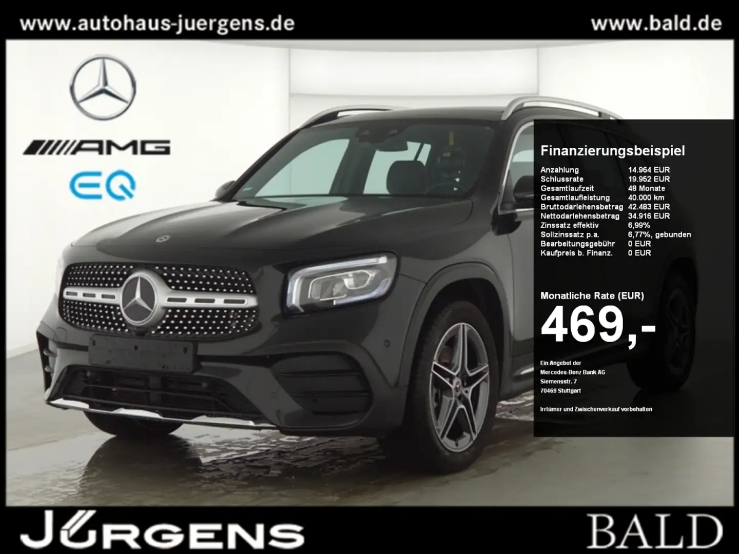 Mercedes-Benz GLB 250 AMG/Wide/LED/Pano/Stdhz/Totw/Cam/Amb/19" Negro - 1