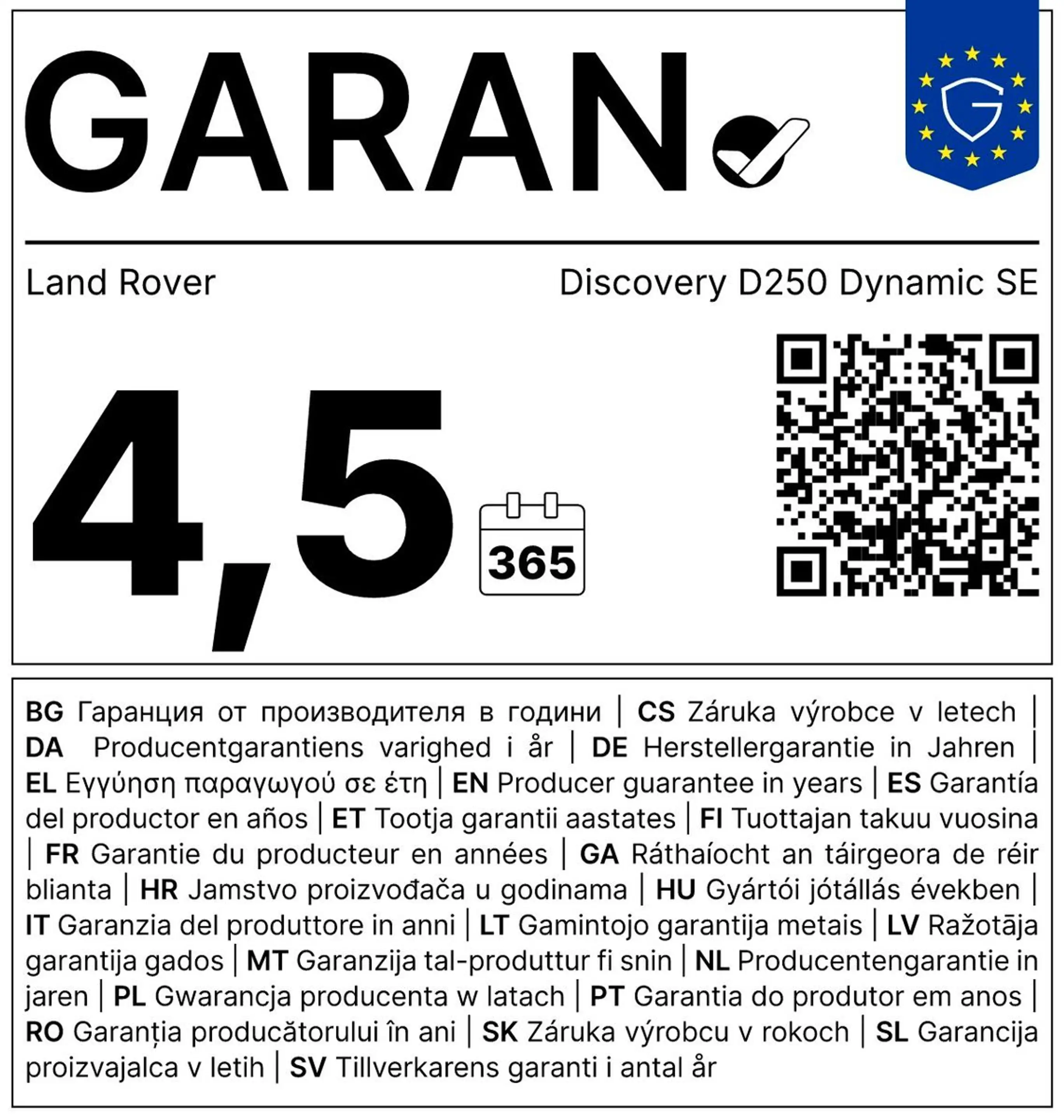Land Rover Discovery D250 Dynamic SE — photo 12