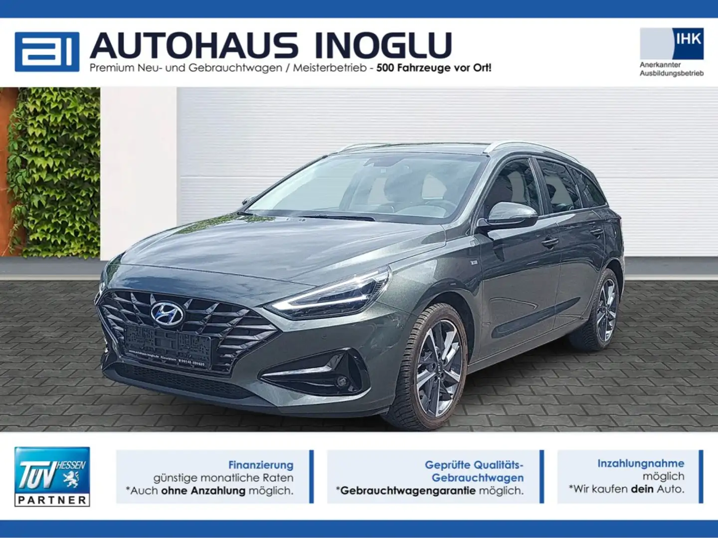 Hyundai i30 1.0 TGDI*7-DCT*LED*Navi*RKam*Lenk Shz*FCA Gris - 1