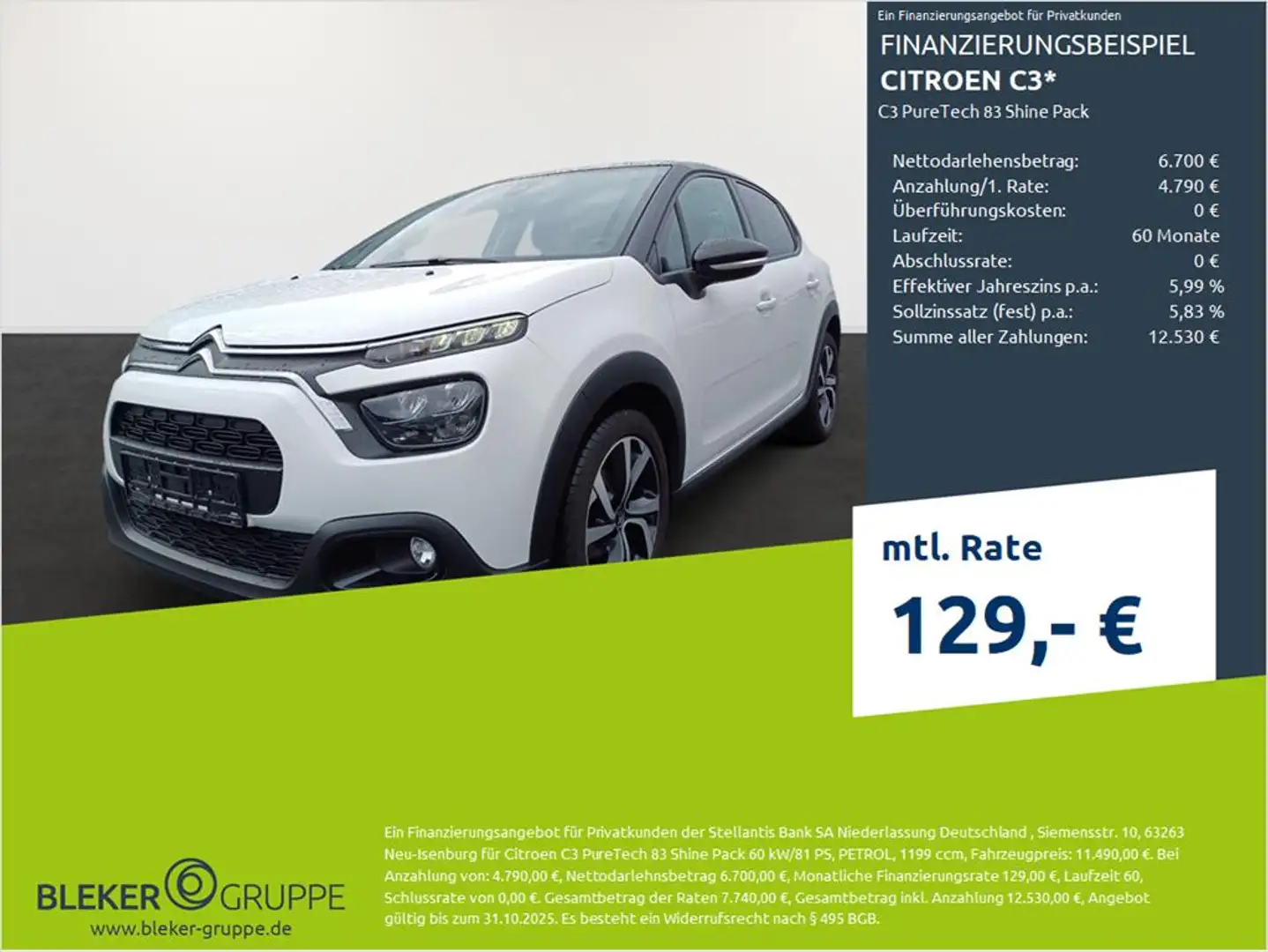 Citroen C3 Shine Pack Weiß - 1