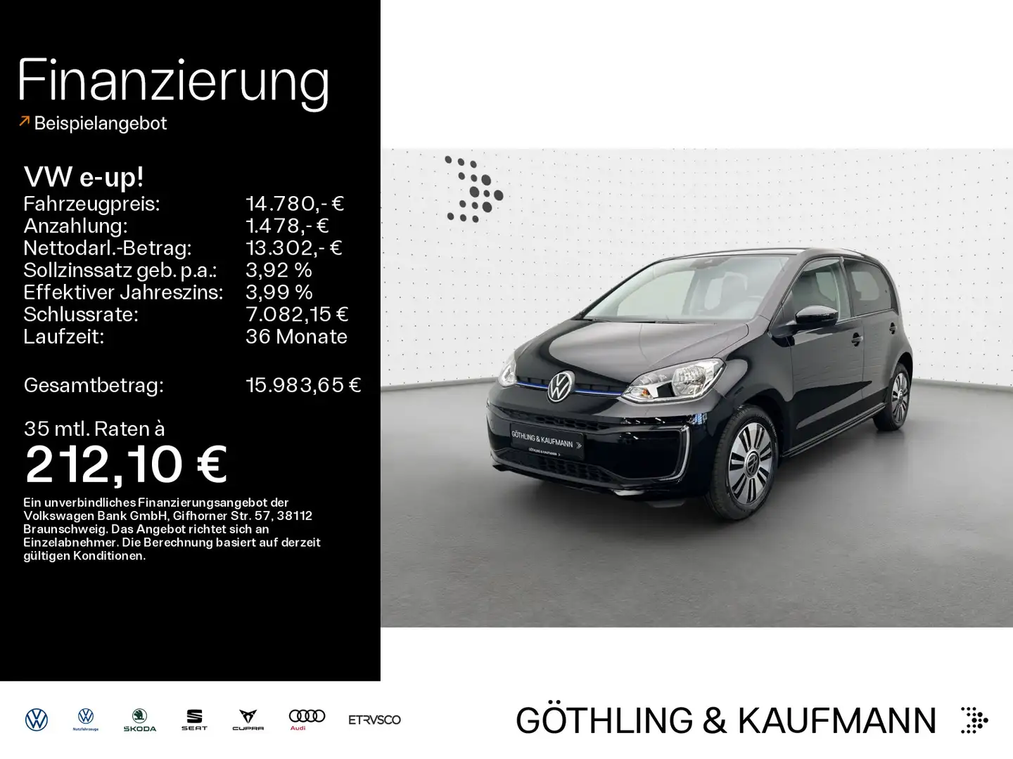 Volkswagen e-up! move up! *KAM*SHZ*GRA*StylePlus*15Zoll* Noir - 1