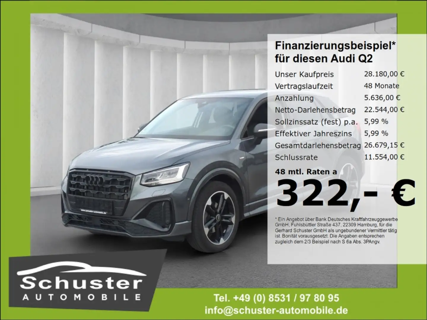 Audi Q2 S-LINE 35 TFSI*S-tron LED R-Kam Navi digCockp Grey - 1