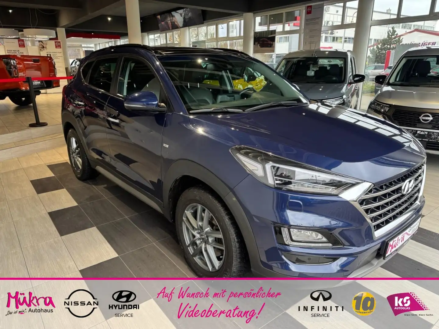 Hyundai TUCSON CRDi 2,0 8AT 185PS 48V Premium AHK 8-fach Klima Blau - 2