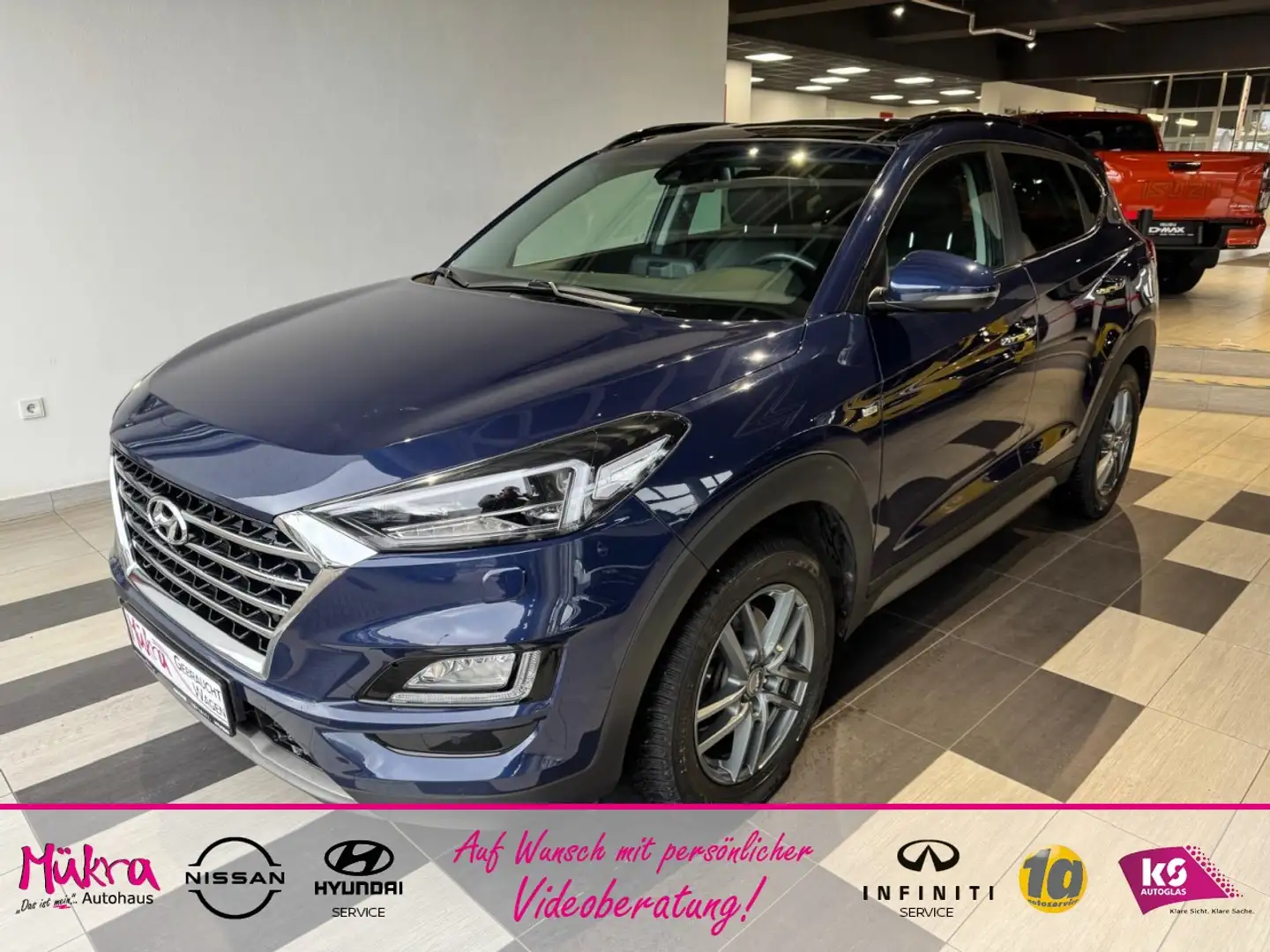Hyundai TUCSON CRDi 2,0 8AT 185PS 48V Premium AHK 8-fach Klima Blau - 1