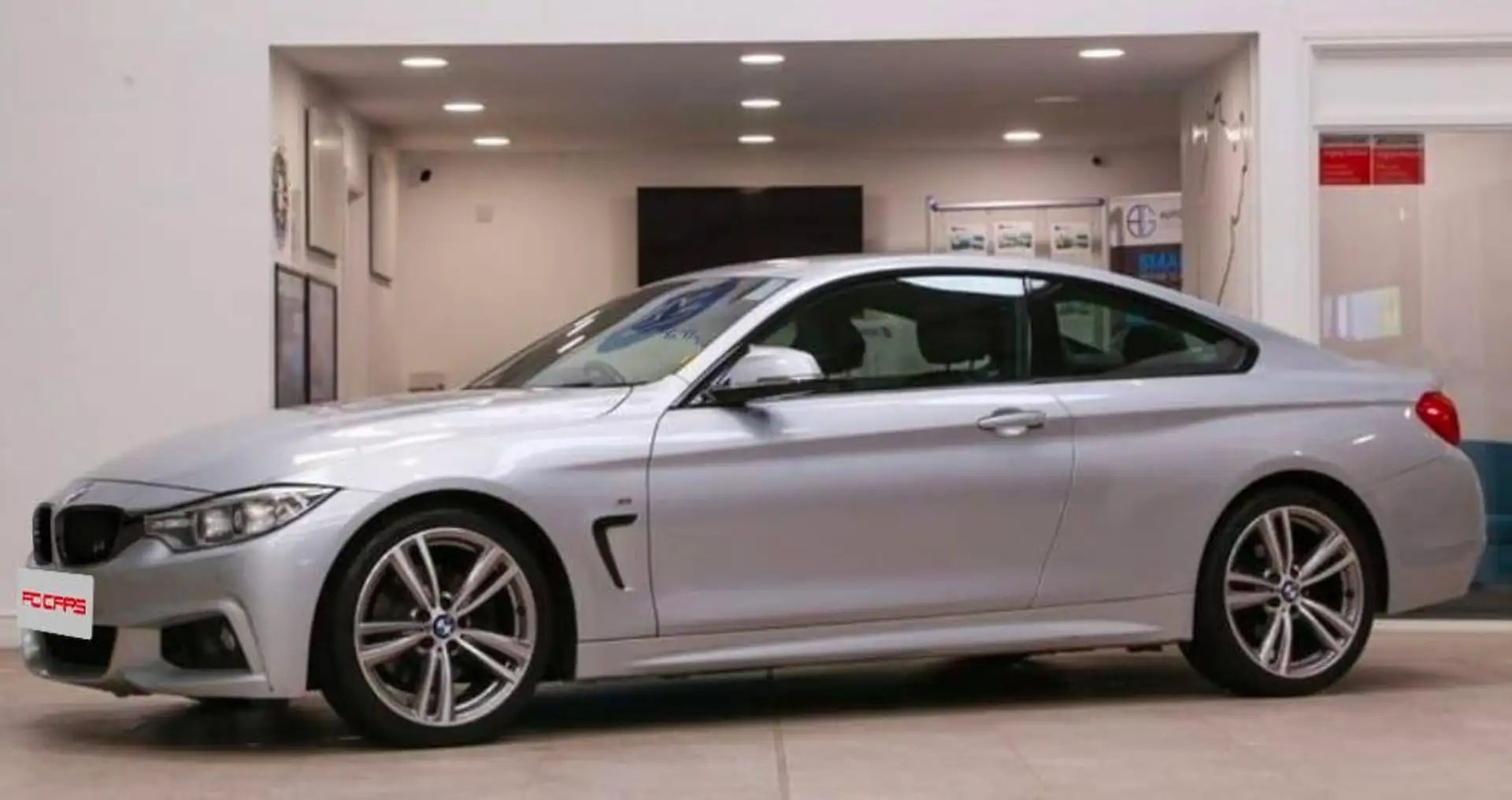 BMW 435 i Coupe xdrive Msport auto PELLE NERA-NAVI-PDC Argento - 1