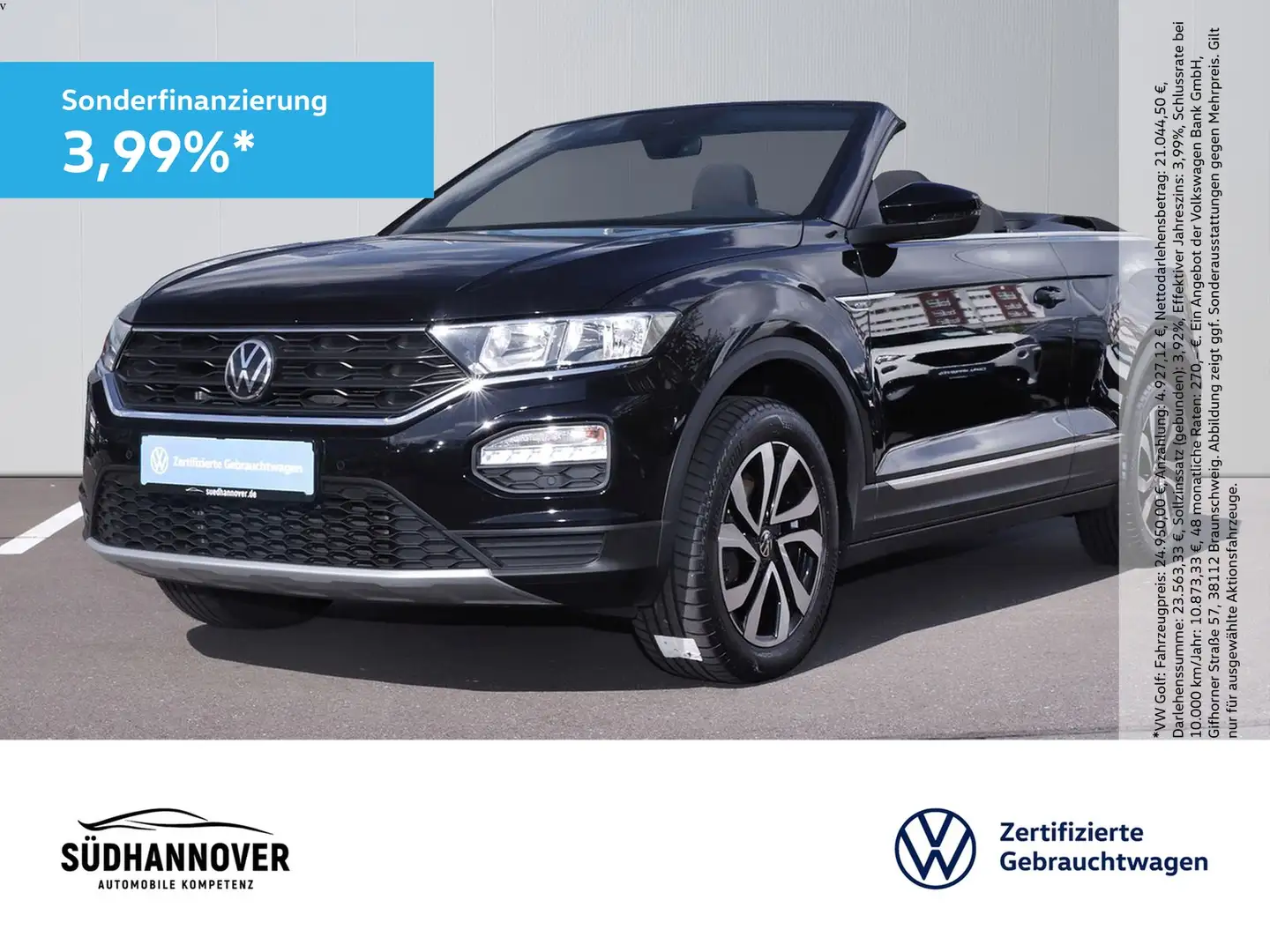 Volkswagen T-Roc Cabriolet Active 1.5 TSI NAVI+SHZ+PDC Schwarz - 1
