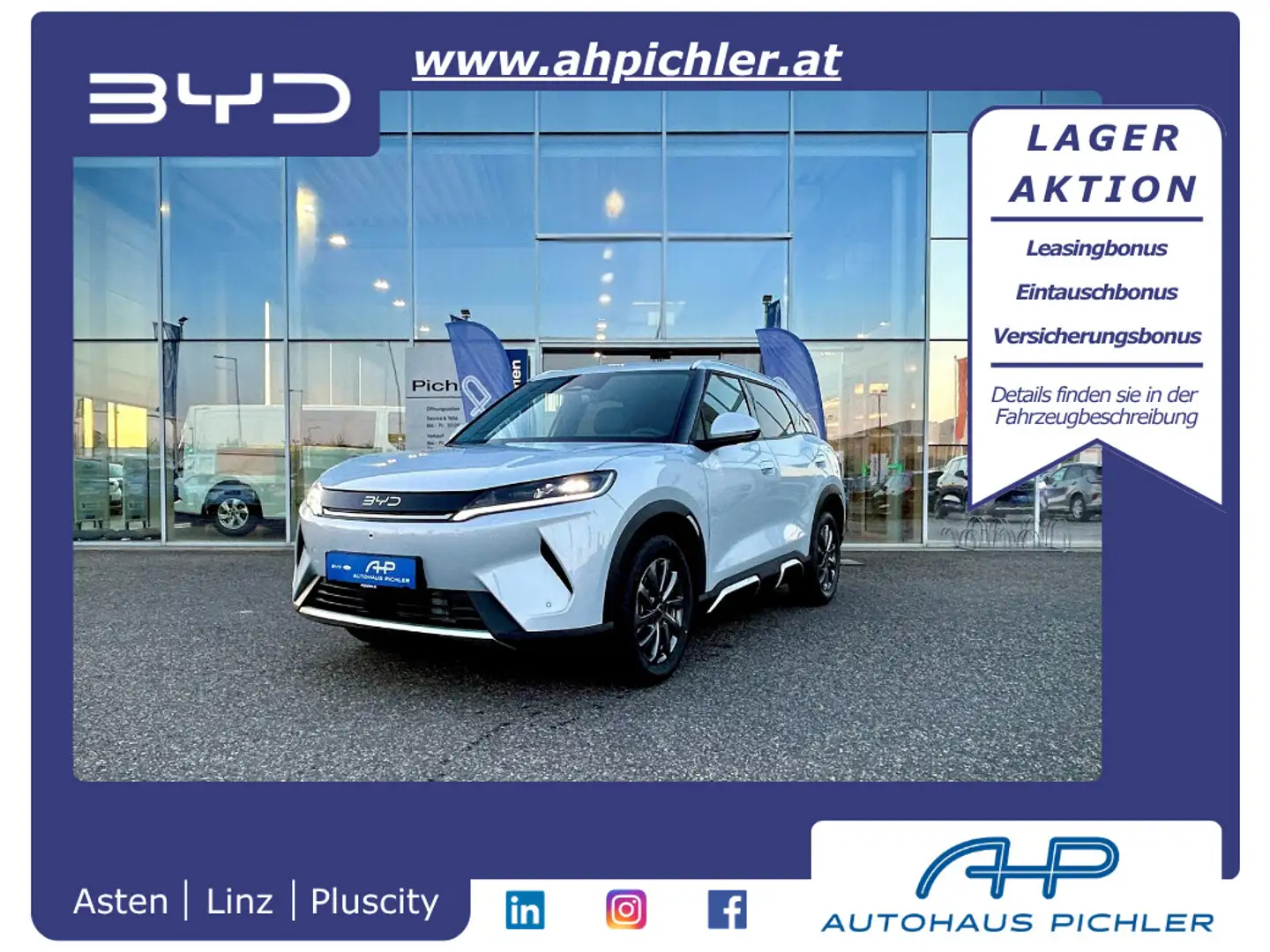 BYD Atto 2 Atto2 DM-i PHEV 18kWh 212PS Boost Österreich Pa... Weiß - 1