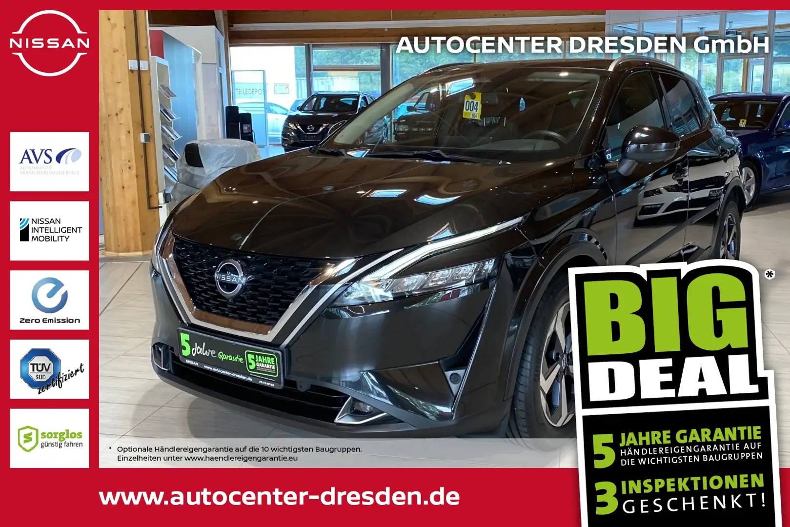 Nissan Qashqai 1.3 DIG-T MHEV N-Connecta AHK Navi Kam Schwarz - 1