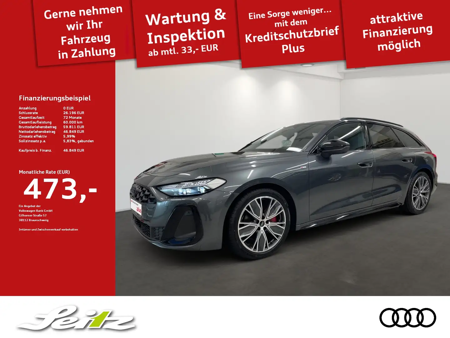 Audi A5 Avant TFSI S line *MATRIX*KAMERA*NAVI* Grau - 1