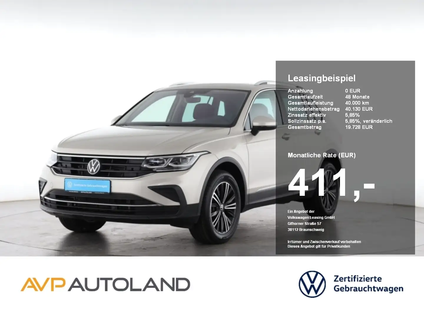 Volkswagen Tiguan 2.0 TDI DSG 4MOTION MOVE | AHK | NAVI | Silber - 1