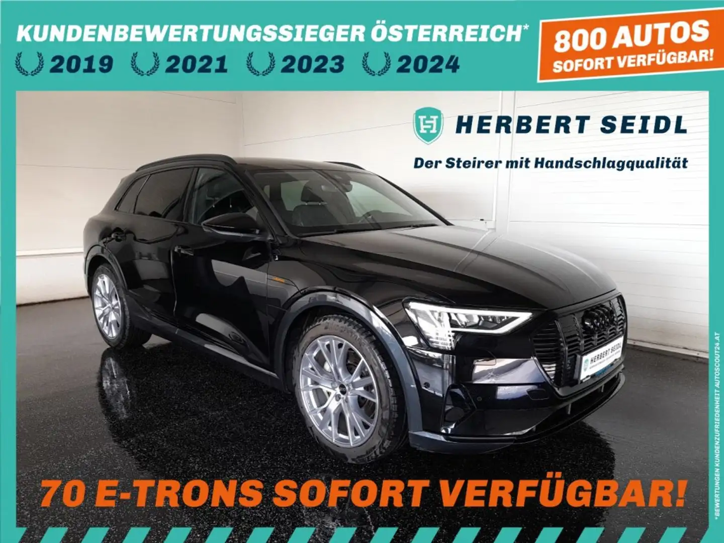 Audi e-tron 50 quattro S-LINE BLACK *NP: € 81.690,-- / 21 ZOLL / TEILLEDER SPORTSITZE / OPTIKPAKET & DACHHIMMEL SCHWARZ* Schwarz - 1