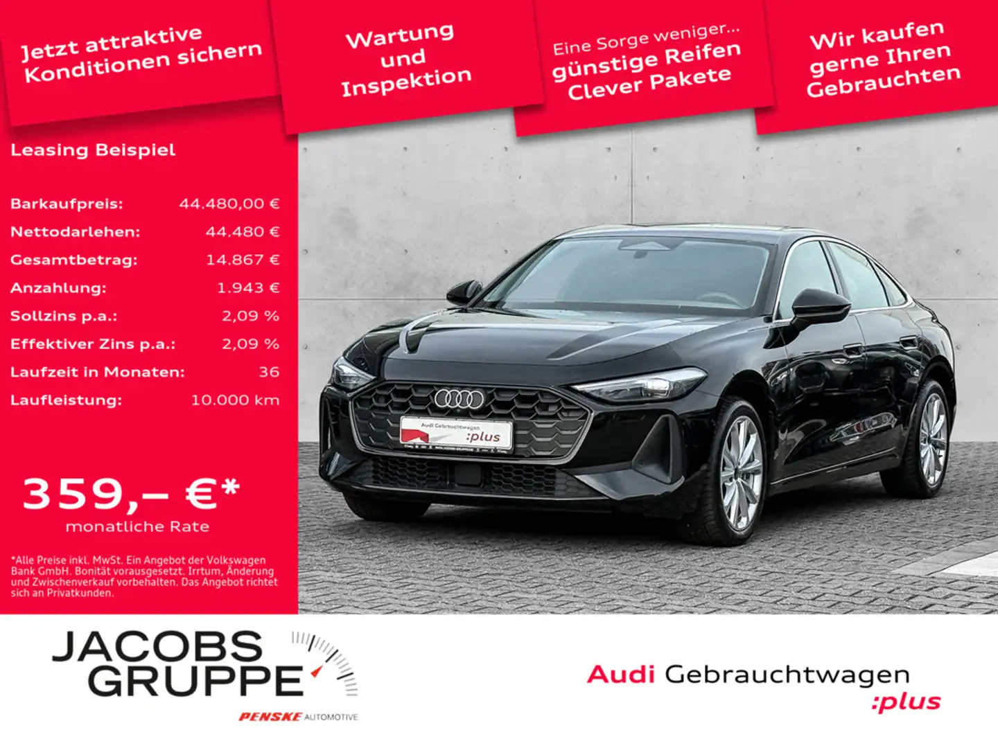 Audi A5 Limousine TFSI quattro ACC/KAMERA/NAVI/Sitzh. Schwarz - 1